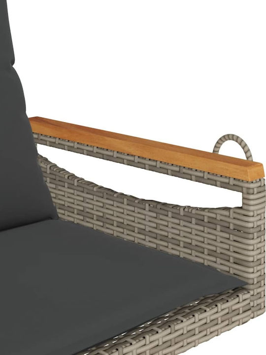 Rattan Swing Gray with 110kg Maximum Weight Capacity L63xW62xH40cm