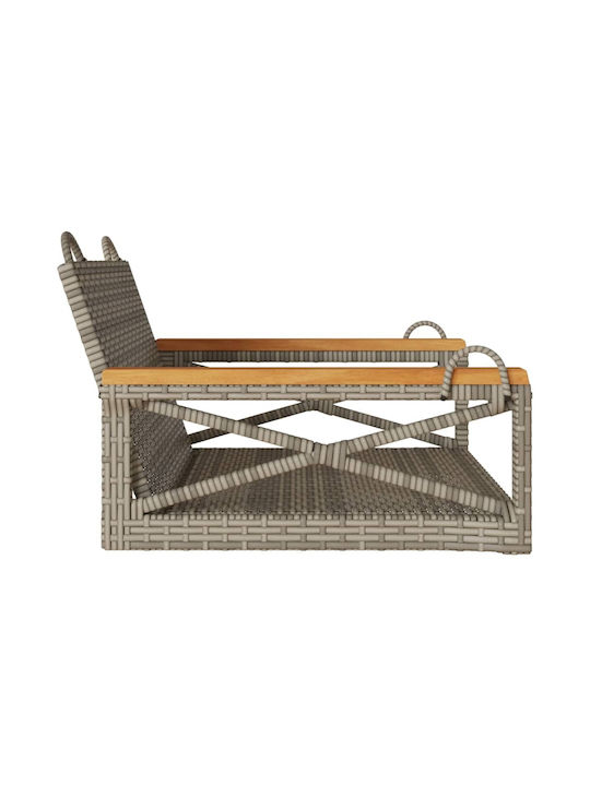 Rattan Swing Gray with 110kg Maximum Weight Capacity L63xW62xH40cm