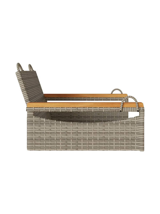 Rattan Swing Gray with 110kg Maximum Weight Capacity L63xW62xH40cm