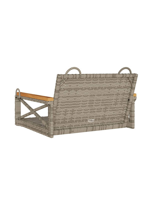 Rattan Swing Gray with 110kg Maximum Weight Capacity L63xW62xH40cm