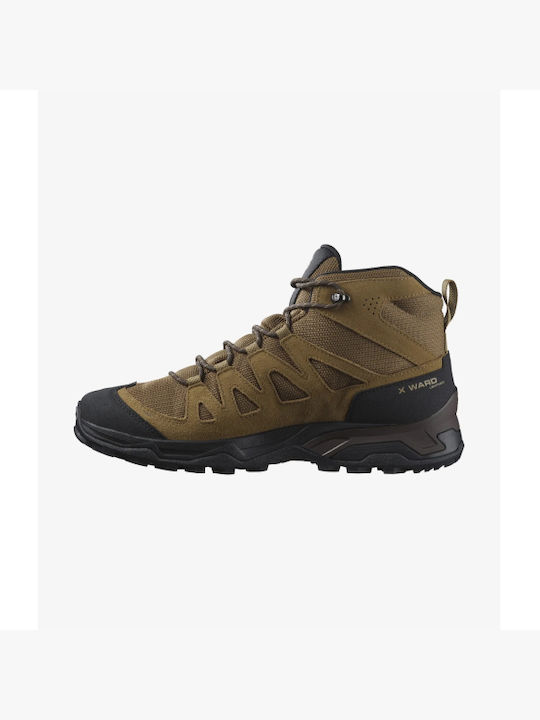 Salomon X Ward Mid GTX Bărbați Impermeabil cu Membrană Gore-Tex Verde Lichen Închis / Negru / Olive Night