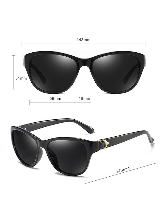 Techsuit Women's Sunglasses with Brown Plastic Frame and Brown Polarized Mirror Lens