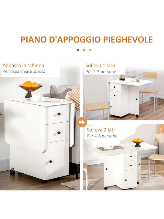 Table Kitchen Wooden White 120x60x76.5cm