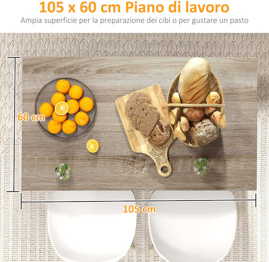 Bar Table Wooden Oak And Black 105x60x82cm