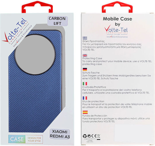 Volte-Tel Carbon Lift Back Cover Silicone Blue (Xiaomi Redmi A3)