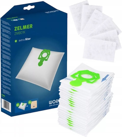 Zelmer Vacuum Cleaner Bags 4pcs Compatible with Vacuum Cleaner Universal / Zelmer / Fakir