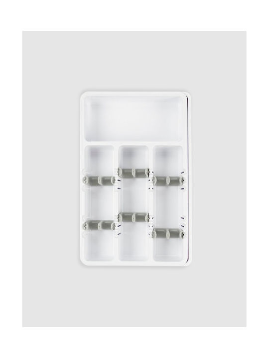 Extendable Cutlery Rack Zola Adjustable Inserts White Grey Spacious Easy To Clean 24-41 X 38