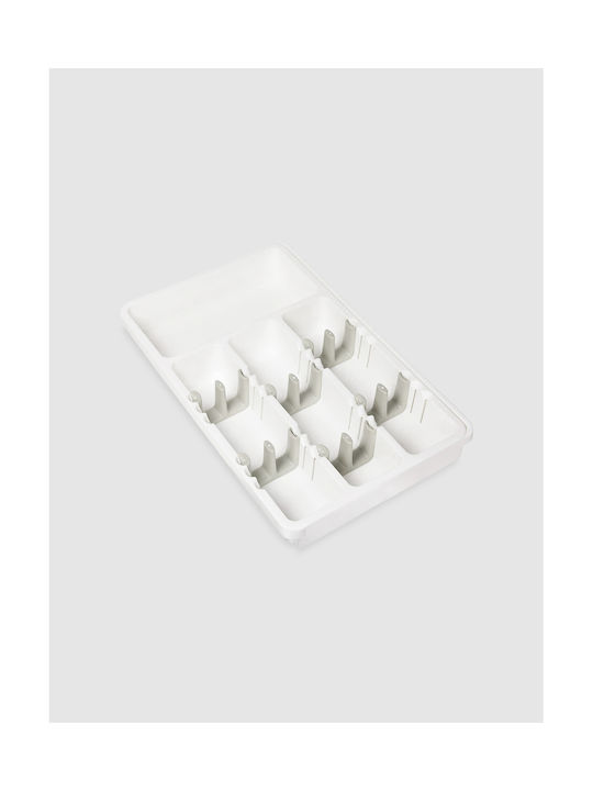 Extendable Cutlery Rack Zola Adjustable Inserts White Grey Spacious Easy To Clean 24-41 X 38