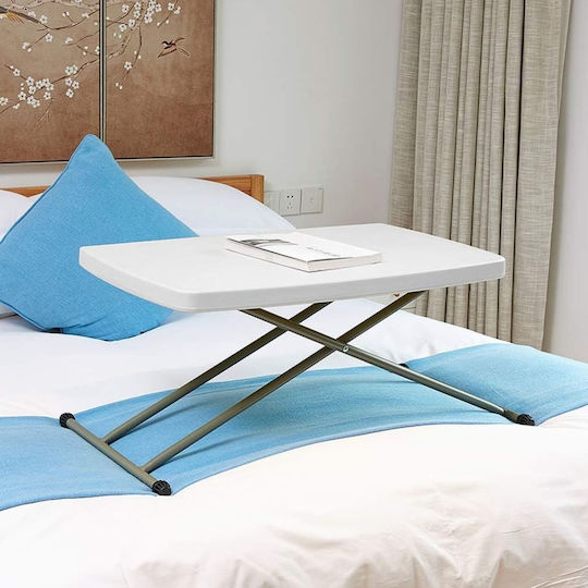 eBest Metallic Table for Camping Folding 76x49x72cm White
