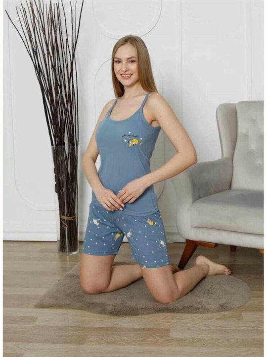 Mirano Homewear Sommer Damen Pyjama-Set Blue