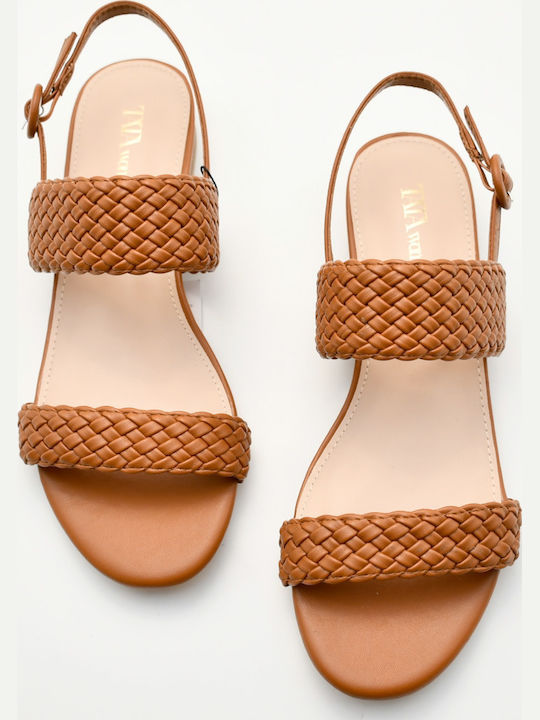 Frauen Sandalen mit dickem Absatz in Braun Tata 5 bis 9,5 cm Höhe 2322