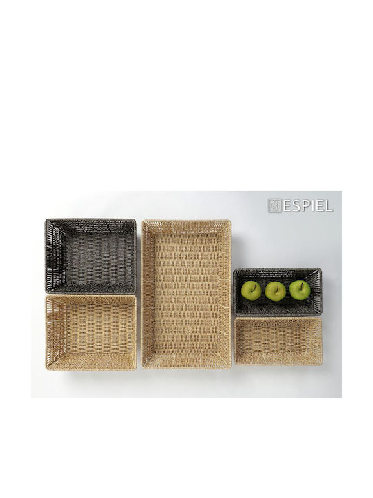 Espiel Decorative Wicker Basket Gray 32.5x17.5x6.5cm