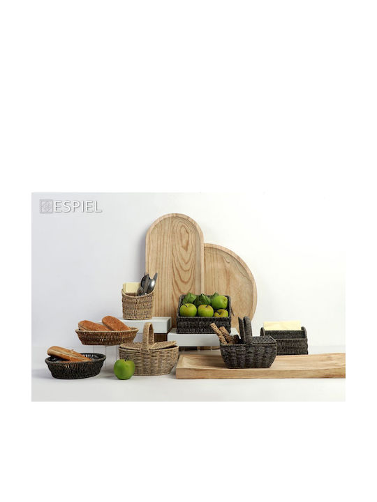 Espiel Decorative Wicker Basket Gray 32.5x17.5x6.5cm