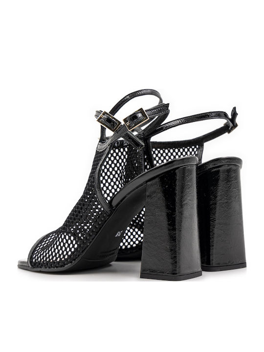 Din piele Sandale Negre