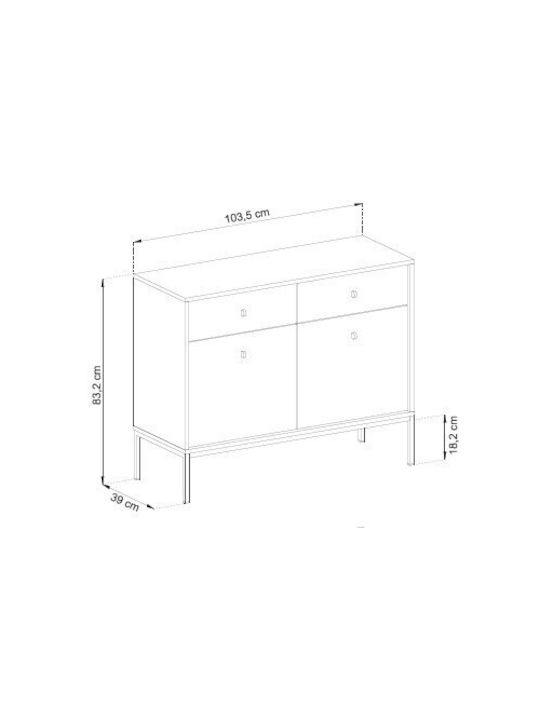 Мебели за съхранение Mono от метал Синьо + златно 103.5x83.2x39см