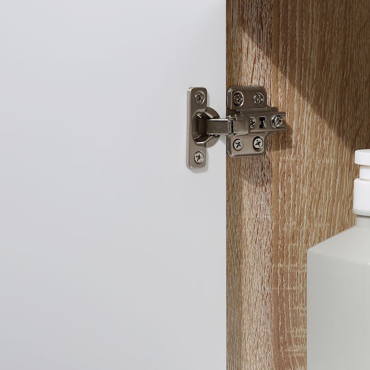 Kleankin Bathroom Cabinet L32.6xW30xH90cm White