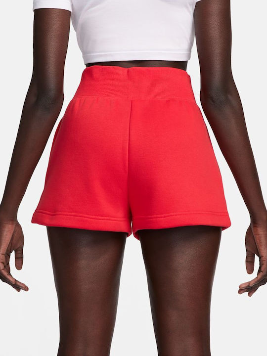 Nike Sportswear Phoenix Fleece Women's Sporty Shorts Red