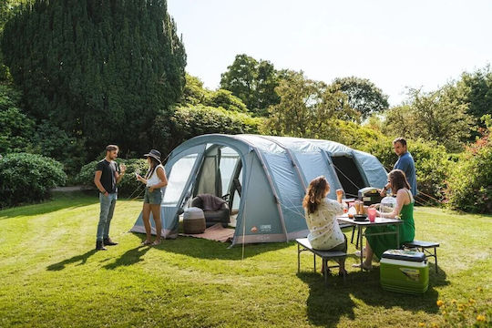 Vango Camping Tent Tunnel Inflatable Green 3 Seasons For 6 People 705x380x210cm