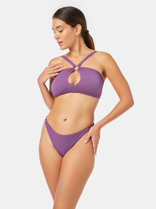 Minerva Bikini Brasilien Hohe Taille Lila