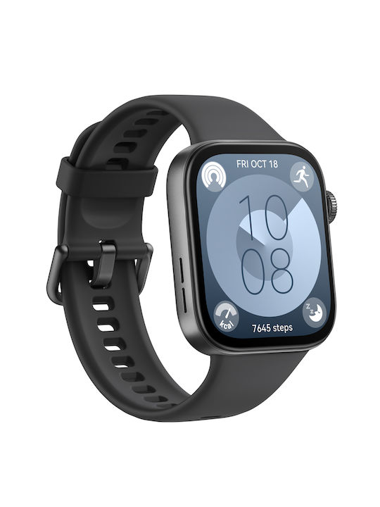 Huawei Watch Fit 3 Aluminium 43mm Αδιάβροχο με Παλμογράφο (Μαύρο)