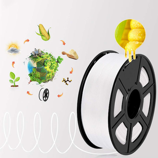 PLA 3D Printer Filament 1.75mm Λευκό 0.2kg