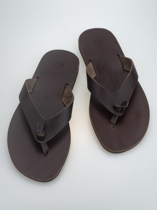 ΞΞ Leder Herrensandalen in Braun Farbe