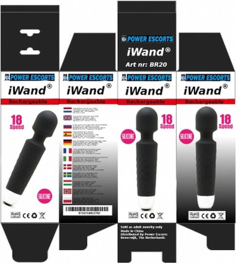 Power Escorts Vibrator Massage 20cm Schwarz