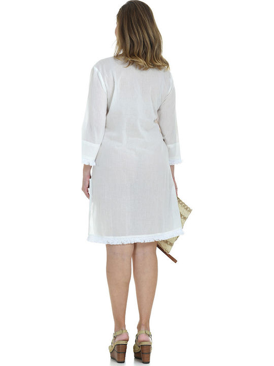 MiandMi Damen Kaftan Strand White