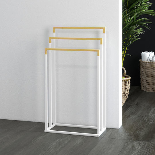 Kleankin Single Wall-Mounted Bathroom Rail ​45x22.5cm White
