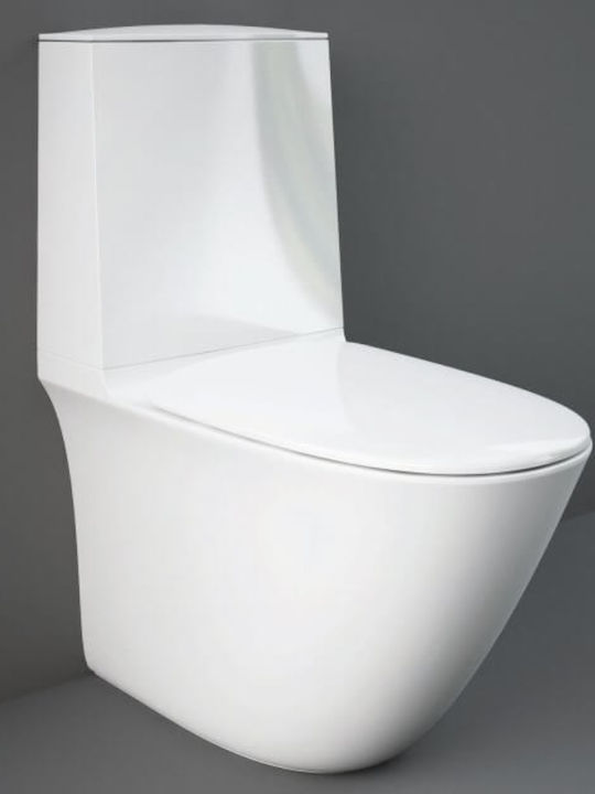 Rak Ceramics Λεκάνη Κρεμαστή Rimless με Καζανάκι με Slim Κάλυμμα Duroplast Soft Close Λευκή