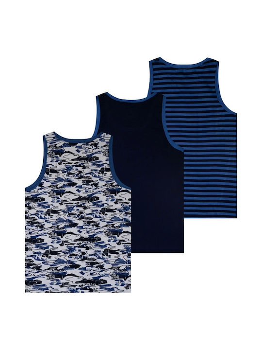 Energiers Set of 3 Tank Tops for Boys Blue 39-2483