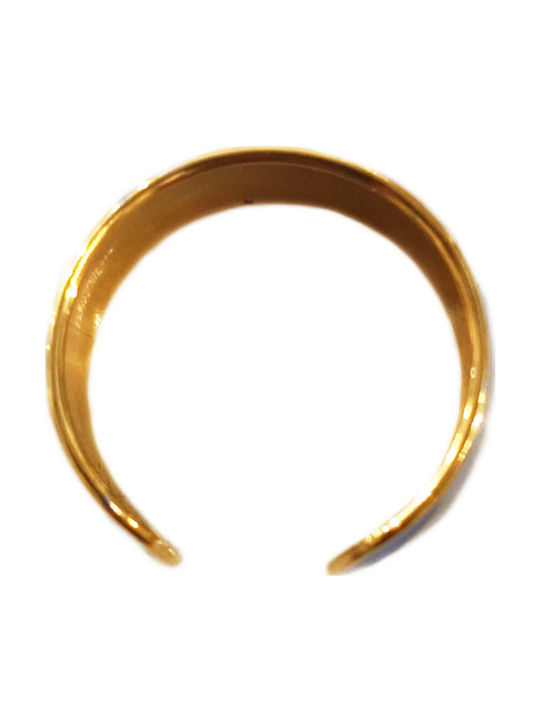 Damen Gold gestreifter blauer Baria Ring