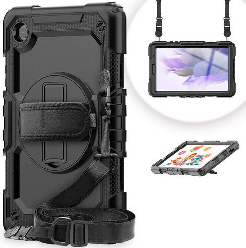 Carcasă Tech Protect Solid360 Mâner Suport Flip Cover Rezistentă Negra (Samsung Galaxy Tab A7 Lite 8.7 T220 / T225) T12761
