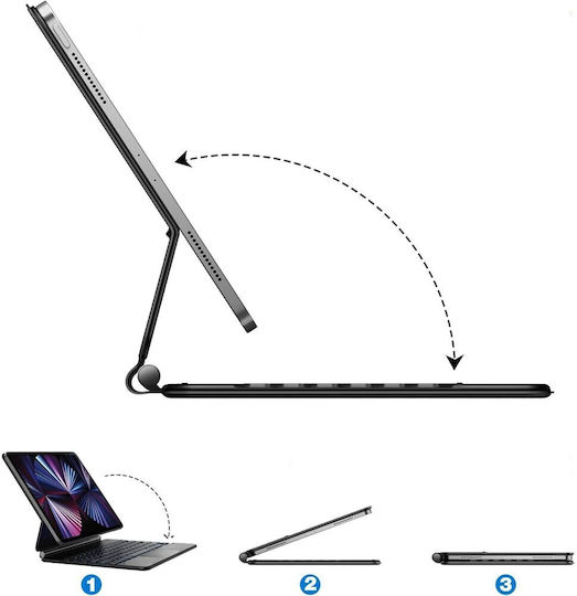 Dexnor Flip Cover με Πληκτρολόγιο στα Αγγλικά US Μπλε (iPad Air 13" 2024/2025/2026)