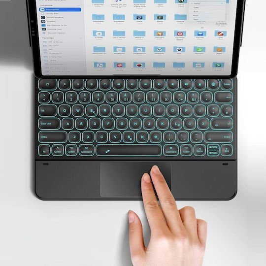 Dexnor Flip Cover με Πληκτρολόγιο στα Αγγλικά US Μπλε (iPad Air 13" 2024/2025/2026)