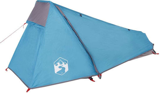 vidaXL Camping Tent Tunnel Blue with Double Cloth for 1 Person 210x100x94cm
