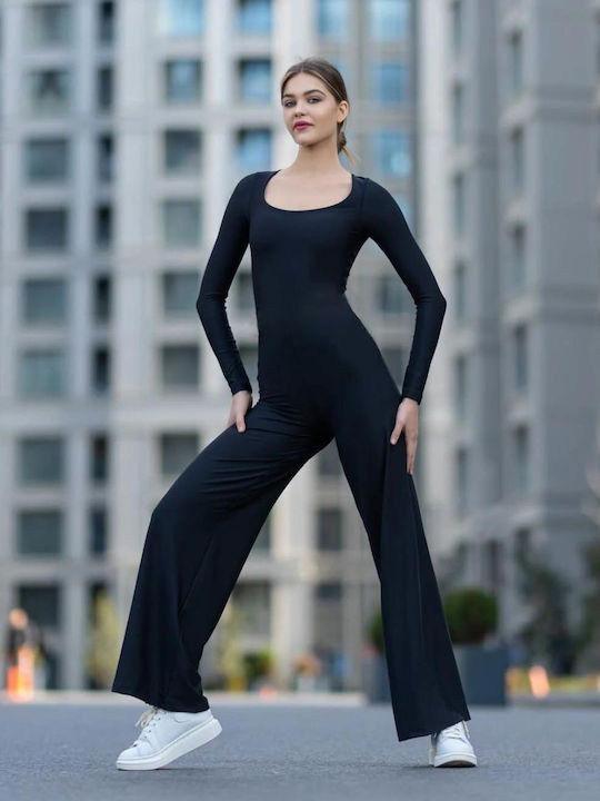 Damen Ärmellos Einteiler Anzug Black