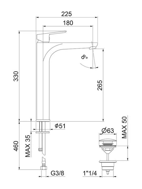 Fiore Mixing Sink Faucet Black