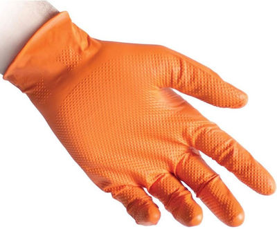 Reflexx Gloves for Work Disposable Orange Nitrile 50pcs