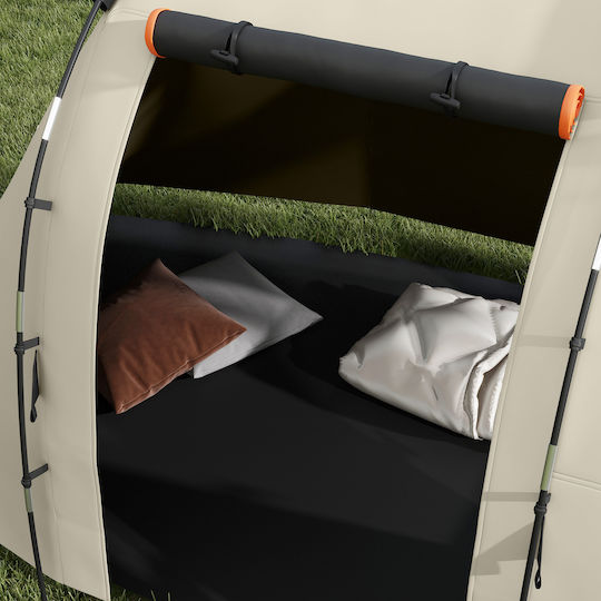 Outsunny Camping Tent Tunnel Beige for 5 People 460x230x180cm