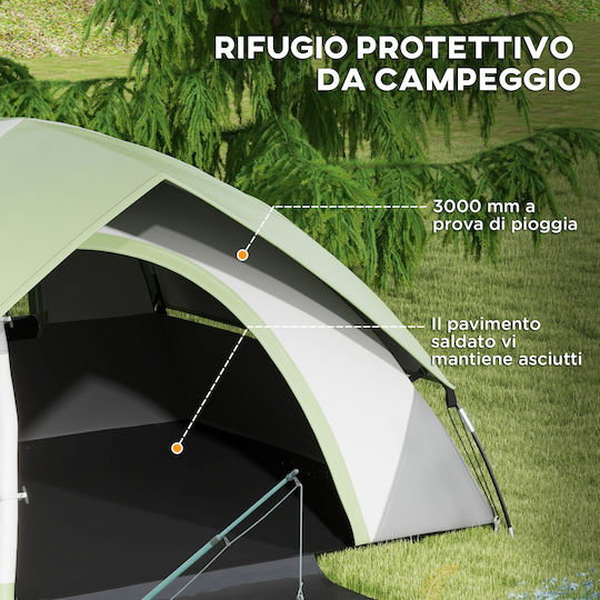 Outsunny Σκηνή Camping Igloo Γκρι με Διπλό Πανί 4 Εποχών για 3 Άτομα 270x210x150εκ.