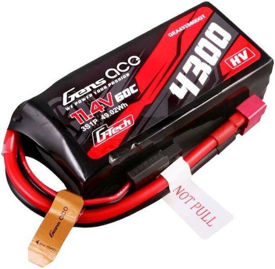 Gens Ace G-tech Μπαταρία Li-Po 11.4V 4300mAh 60C 3S T-Plug για Τηλεκατευθυνόμενο 2τμχ