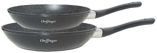 Cheffinger SteweHome Kochgeschirr-Set aus Aluminiumguss mit Antihaftbeschichtung 3-teilig