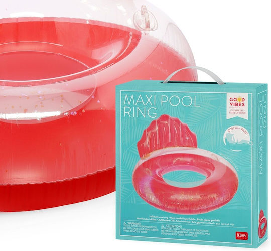 Legami Milano Kid's Inflatable Float for Sea with Handles Red with Glitter 102cm