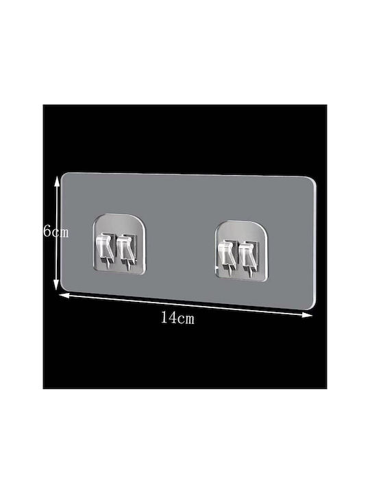 Άγκιστρο Μπάνιου Μονό με Βίδες ​6x14cm Inox Διάφανο