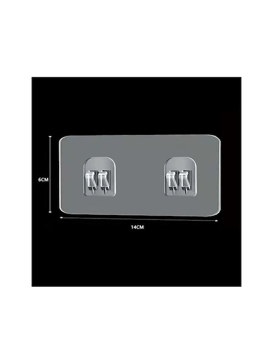 Άγκιστρο Μπάνιου Μονό με Βίδες ​6x14cm Inox Διάφανο