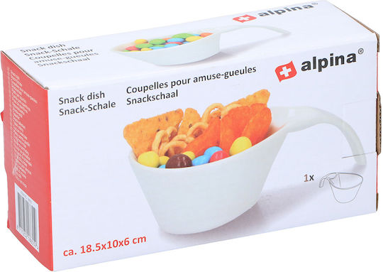 Alpina Appliances Μπωλ Σερβιρίσματος Στρογγυλό Κεραμικό Λευκό με Διάμετρο 18.5εκ.