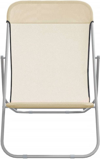 vidaXL Lounger-Armchair Beach with Recline 3 Slots Beige Waterproof 85x58x83cm Set of 2pcs