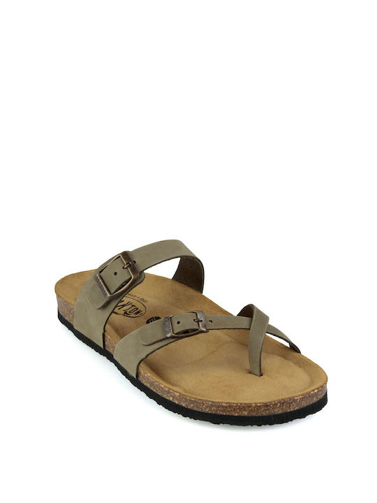 Plakton Anatomic Leather Women's Sandals Khaki