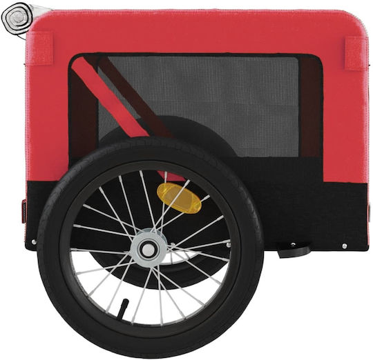 vidaXL Fahrradanhänger für Hunde bis 45kg Rot L123xB66xH63cm.